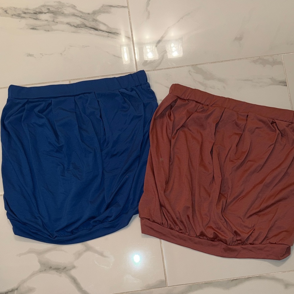 SHEIN Blue and Rust/Brown Tube Tops - Pack of 2
